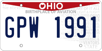OH license plate GPW1991