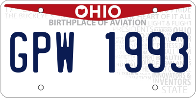 OH license plate GPW1993