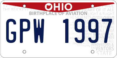 OH license plate GPW1997