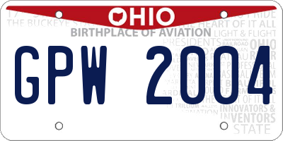 OH license plate GPW2004