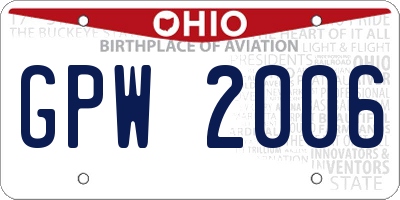 OH license plate GPW2006