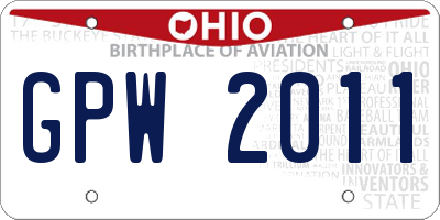 OH license plate GPW2011