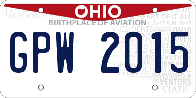OH license plate GPW2015