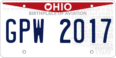 OH license plate GPW2017