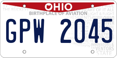 OH license plate GPW2045