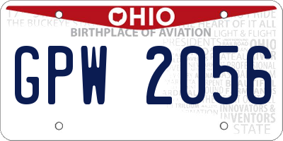 OH license plate GPW2056