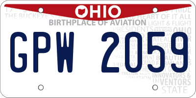 OH license plate GPW2059