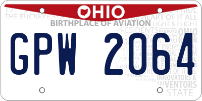 OH license plate GPW2064