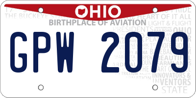 OH license plate GPW2079