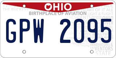 OH license plate GPW2095