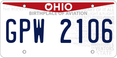 OH license plate GPW2106