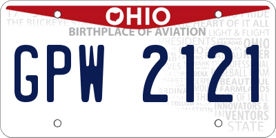 OH license plate GPW2121