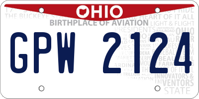 OH license plate GPW2124