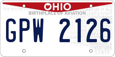OH license plate GPW2126