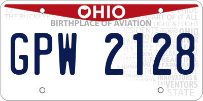 OH license plate GPW2128