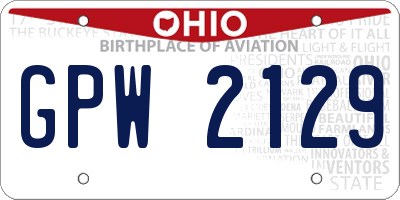 OH license plate GPW2129