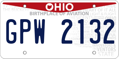 OH license plate GPW2132