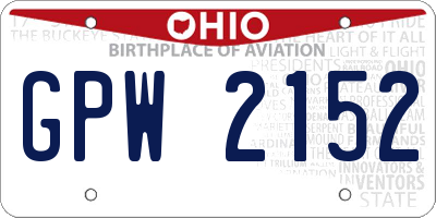 OH license plate GPW2152