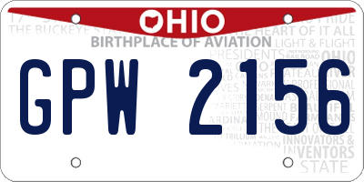 OH license plate GPW2156