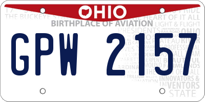 OH license plate GPW2157