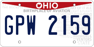 OH license plate GPW2159