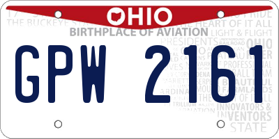 OH license plate GPW2161