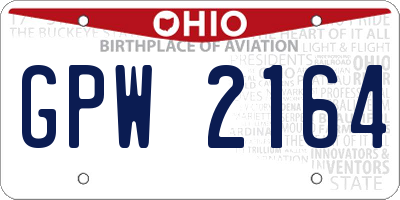 OH license plate GPW2164