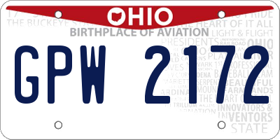 OH license plate GPW2172