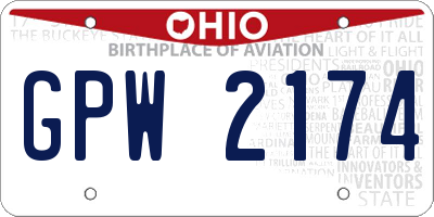 OH license plate GPW2174