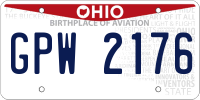 OH license plate GPW2176