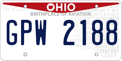 OH license plate GPW2188