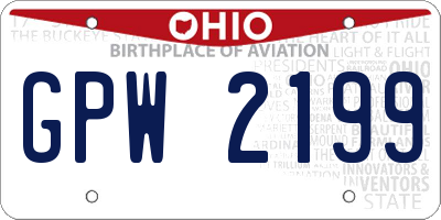 OH license plate GPW2199