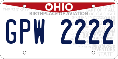 OH license plate GPW2222