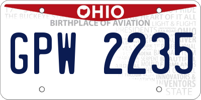 OH license plate GPW2235