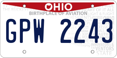 OH license plate GPW2243