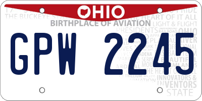 OH license plate GPW2245