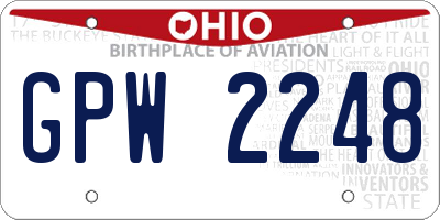 OH license plate GPW2248
