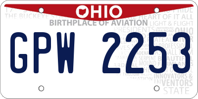 OH license plate GPW2253
