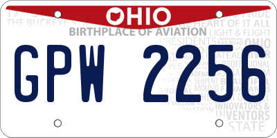 OH license plate GPW2256