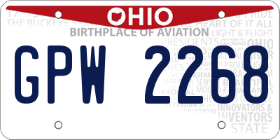 OH license plate GPW2268