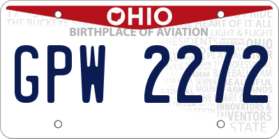 OH license plate GPW2272
