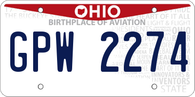 OH license plate GPW2274