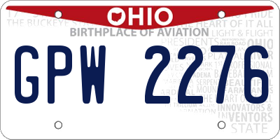 OH license plate GPW2276