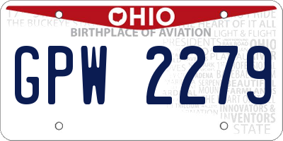 OH license plate GPW2279