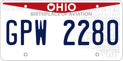 OH license plate GPW2280