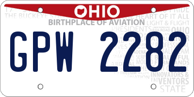 OH license plate GPW2282