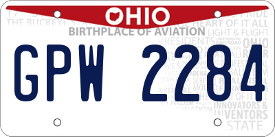 OH license plate GPW2284