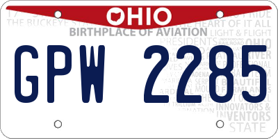 OH license plate GPW2285