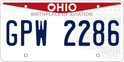 OH license plate GPW2286