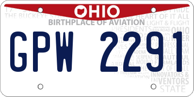 OH license plate GPW2291